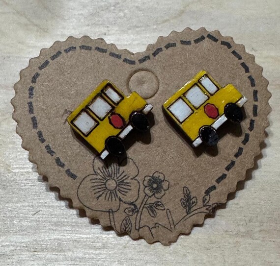 School Bus Driver Stud Earrings