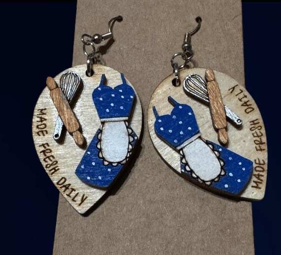 Baker Themed Earrings * Customization Available