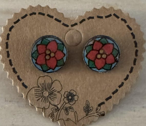 Poinsettia Stud Earrings