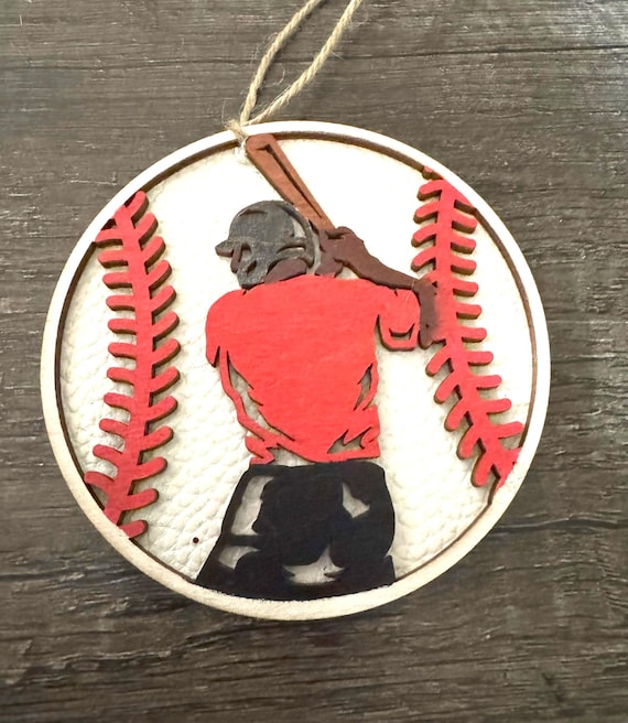 Baseball Player Team Ornament *Customizable * Baseball Batter * Car Tag * Car Charm * Options Available