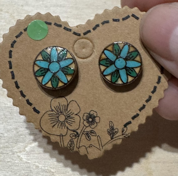 Flower * Geometric Flower & Stud Earrings