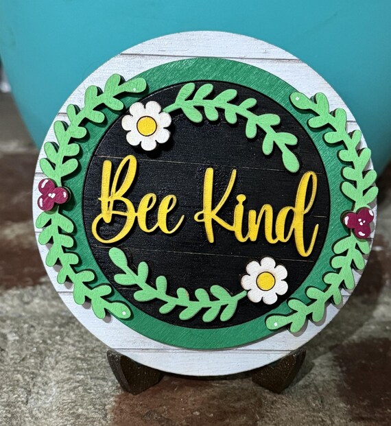 Small Scalloped Round Customizable Handmade Wood Frame for 3" or 3.75" Circle Interchangeable Tiles • Seasonal Tile Holder Gift for Home
