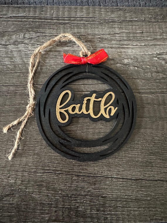 Christmas Word Swirl Ornaments * Faith * Love * Jolly * Noel * Hope * Bright - Cutom Orders Available