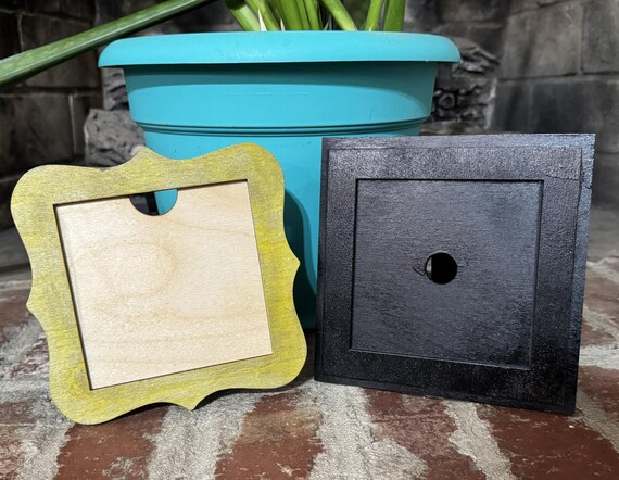One Square Handmade Wood Frame for Interchangeable Tiles • Seasonal Tile Holder Gift for Home