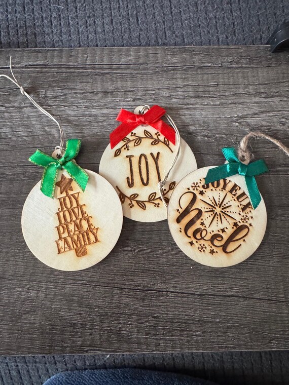 Variety of Nativity * Religious * Words and Phrases Ornaments * In Stock and Custom Orders Available
