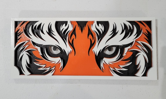 Tiger Eyes Wall Hanging * Bengals * College Mascot * Animal Lovers * Wall Decoration * Customizable