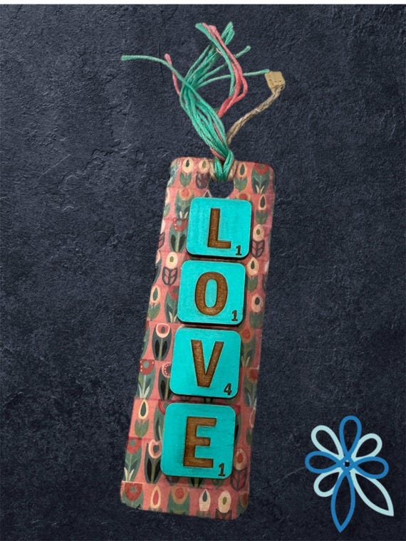 Love Bookmark Ornament * Letter Tile and American Sign Language Options