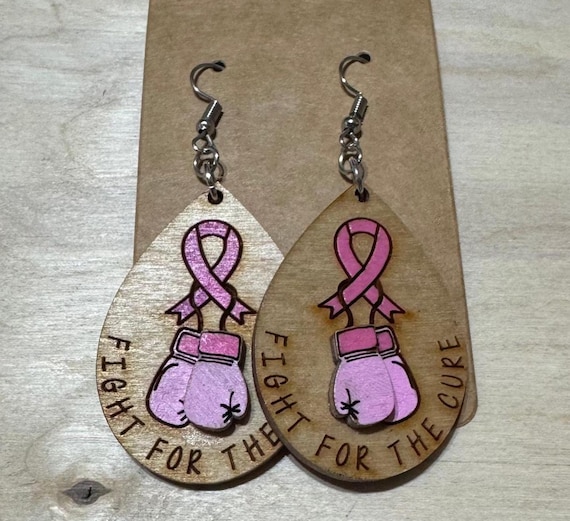 Breast Cancer * Fight for the Cure * Dangle Earrings