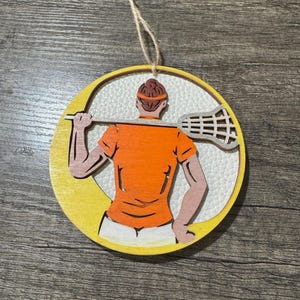 Customizable Lacrosse LAX Ornament * Male or Female  * Car Tag * Car Charm