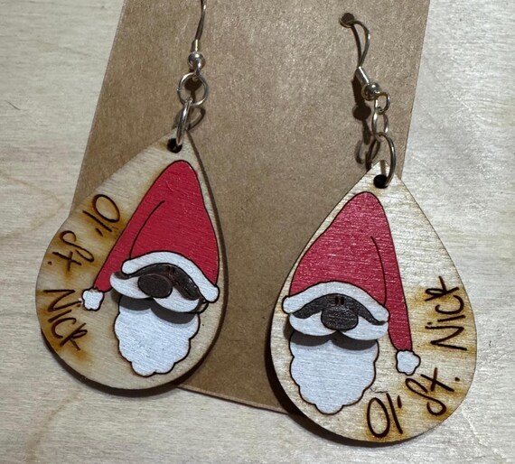 Santa Face * Ol' St. Nick * Multicultural Earrings * Customizations & Personalizations Available