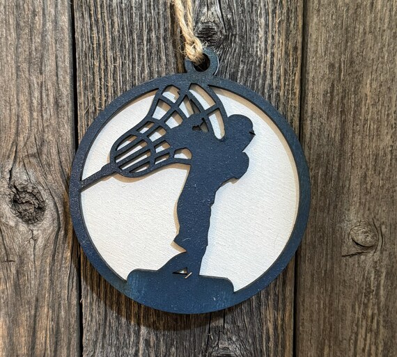 Lacrosse * LAX * Silhouette Custom Ornaments * Custom & In-Stock Options Available