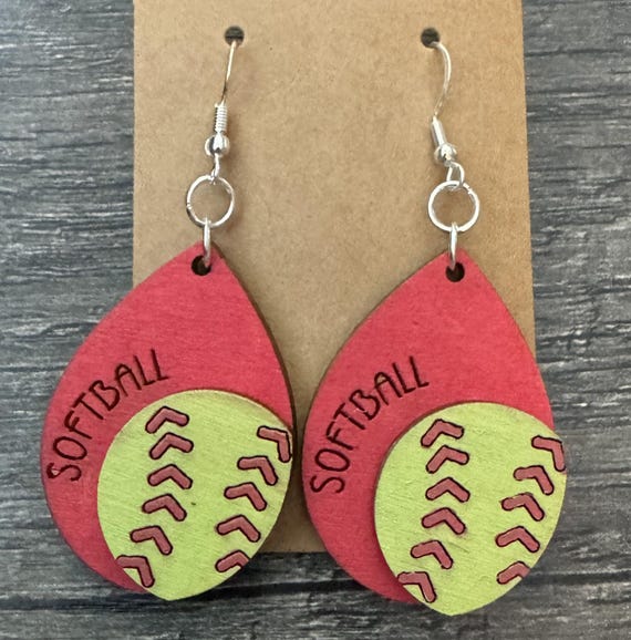 Softball Earrings * Customizations & Personalizations Available