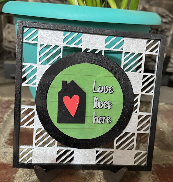 Handmade Wood Frame for Interchangeable Tiles with 3.75" Round Opening • Farmhouse Decor
