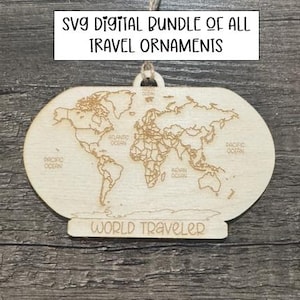 Pacchetto di file digitali di mappe di viaggio di 7 file: include USA, mondo, Europa, Asia, Africa, Nord America e Sud America - solo SVG