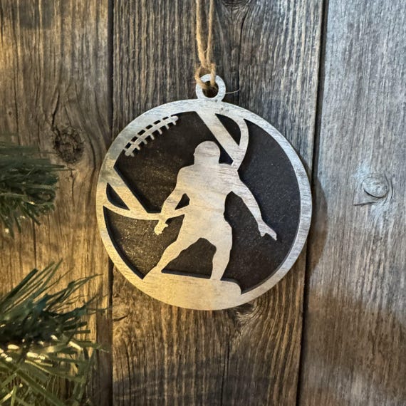 Football Silhouette Custom Ornaments * Custom & In-Stock Options Available