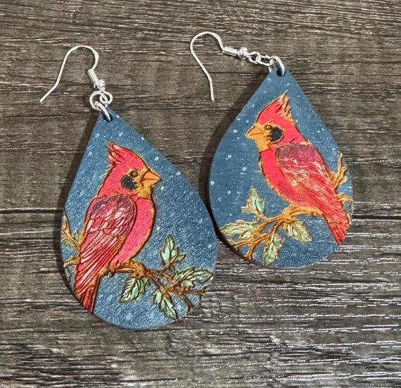 Cardinal Themed Earrings * Several Options Avialable