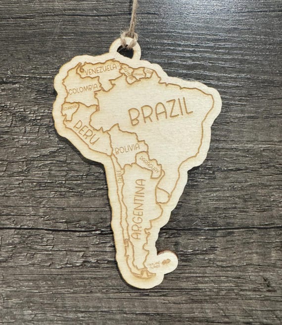 Travel South America Ornament or Magnet * Commemorative Trip Vacation Ornament * Color Your Own