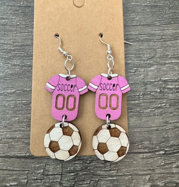 Soccer (Futbol) Jersey and Ball Earrings * Customizations & Personalizations Available