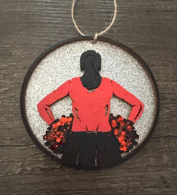 Customizable Wood Cheerleading Ornament, Team Gift
