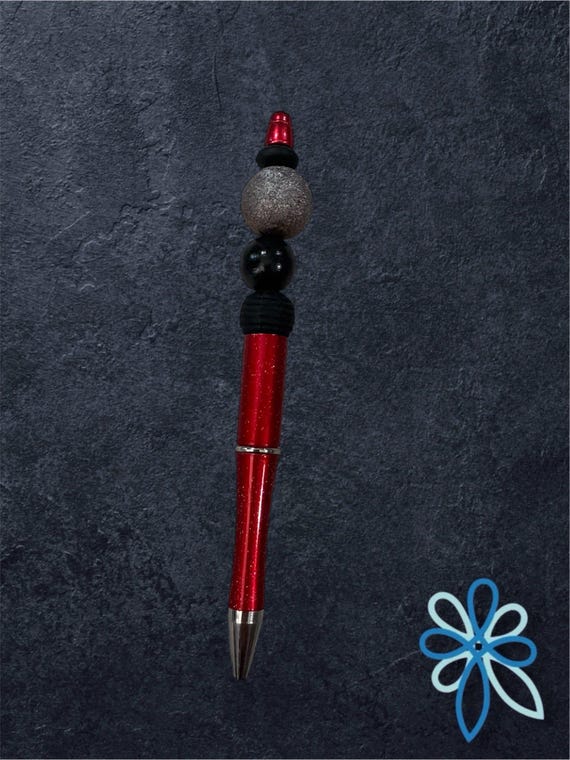 Red White and Black Beaded Pens - Options Available