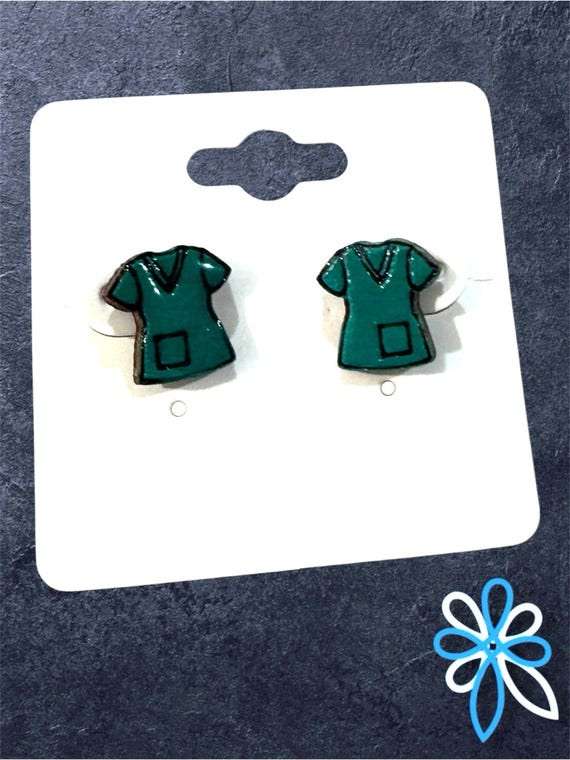 Srubs Top Stud Earrings for Nurse, Doctor, Technician, Medical Professional