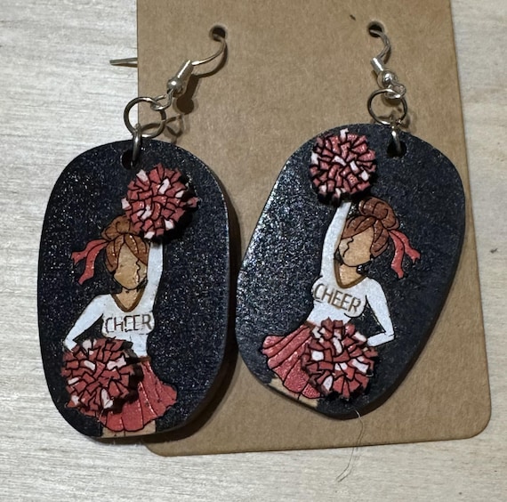 Cheerleader Themed Earrings - Several Options & Customizations Available