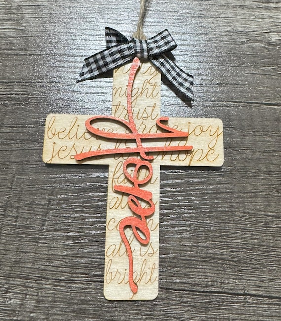 Hope Cross Engraved Ornament - Several Options Available - In Stock & Special Order Options Available