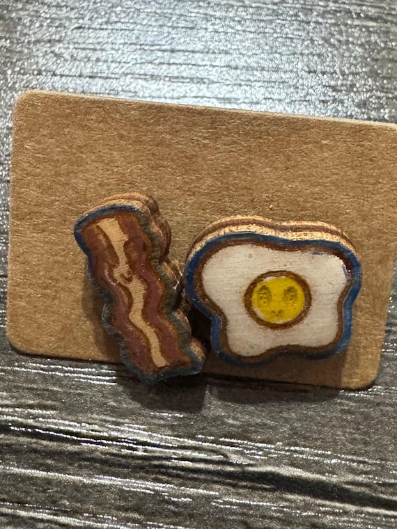 Bacon and Eggs Stud Earrings * Options Available
