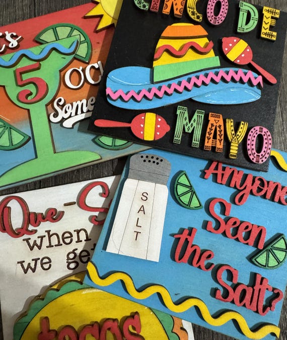 Hand-Painted Fiesta Kitchen Tiles – Cinco de Mayo Decor