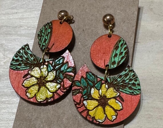 Butterfly and Flower Two Piece Earrings - Customizable
