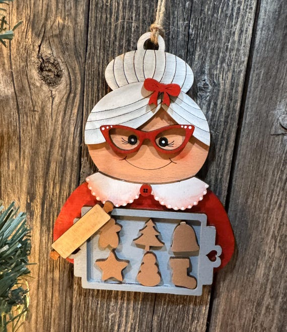 Mrs. Claus with Cookies Ornament - Custom & In Stock Options Available * Custom Family Ornaments