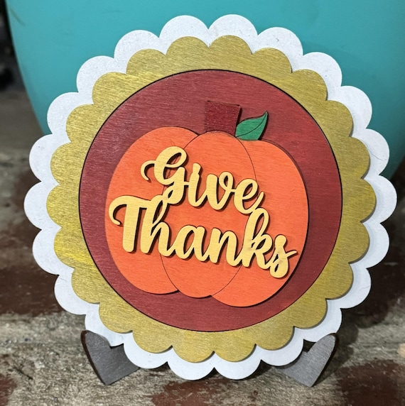 Hand Painted Thanksgiving Round Tile Inserts • Spooky Interchangeable Decor