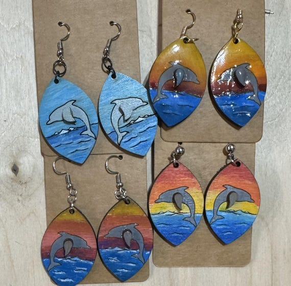 Dolphin in Ocean Earrings