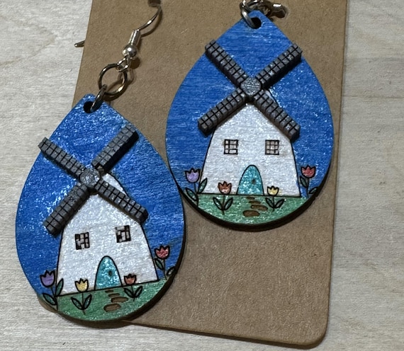 Windmill Earrings * Customizations & Personalizations Available