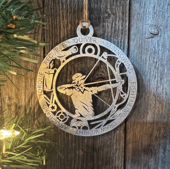 Archery Ornaments * Bow & Arrow * Female and Male * In Stock and Custom Orders Available
