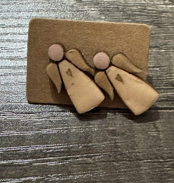 Rustic Angel Stud Earrings * Variety Available * Custom Orders Available