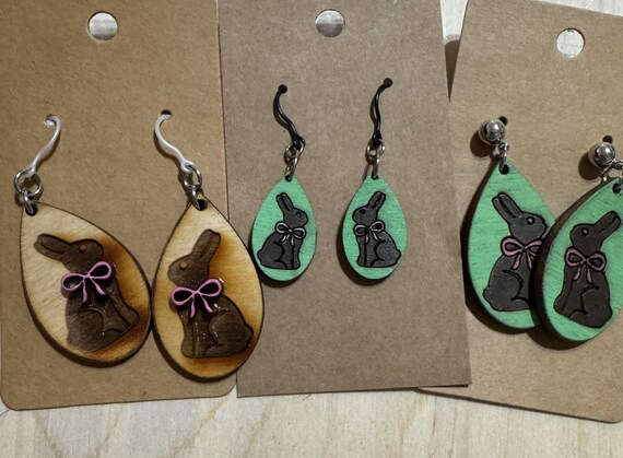 Chocolate Easter Bunny Earrings * Options available