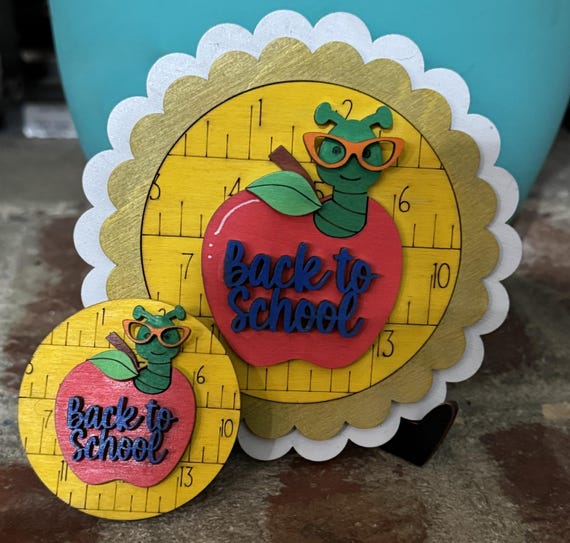 Handmade Back to School * Graduation Owl Round Tiles • Interchangeable Round Plaques • Bright Seasonal Decor for Tiered Trays