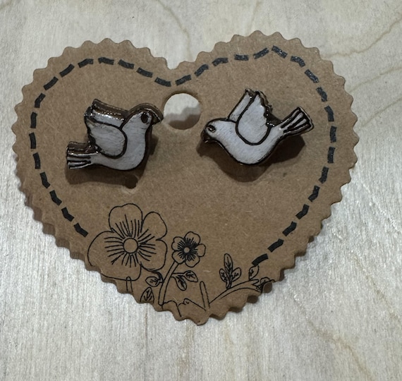 Dove Stud Earrings * Customization Available