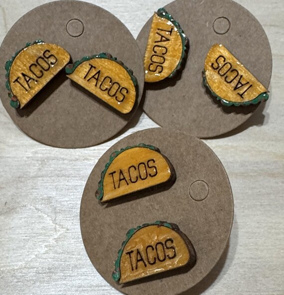 Tacos Stud Earrings * Options and Customizations Available