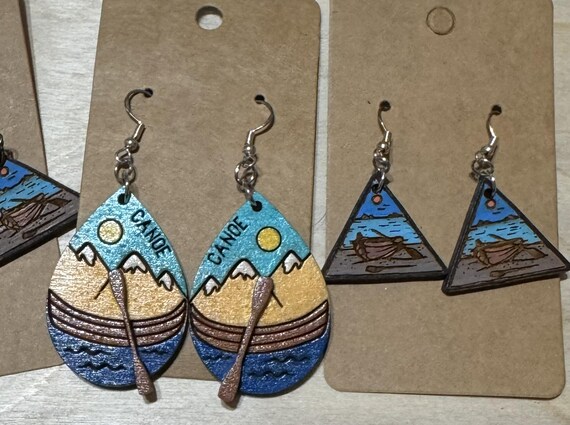 Canoe * Canoeing * Water Sports Earrings * Options Available