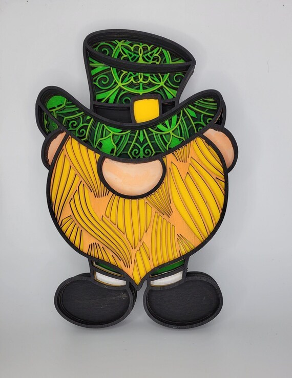 Leprechaun * Wall Decor * St. Patrick's Day Decoration * Layered Wood Leprechaun * Wall Hanging * Irish Decoration * Hand-Painted
