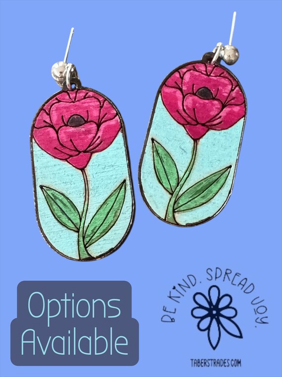 Flower Earrings * Oblong * Floral