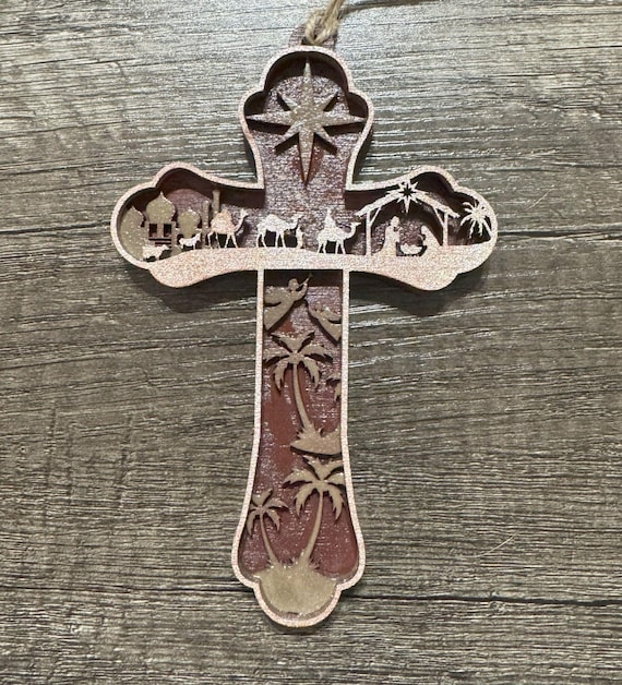 Nativity Cross Ornament - Several Options Avialable