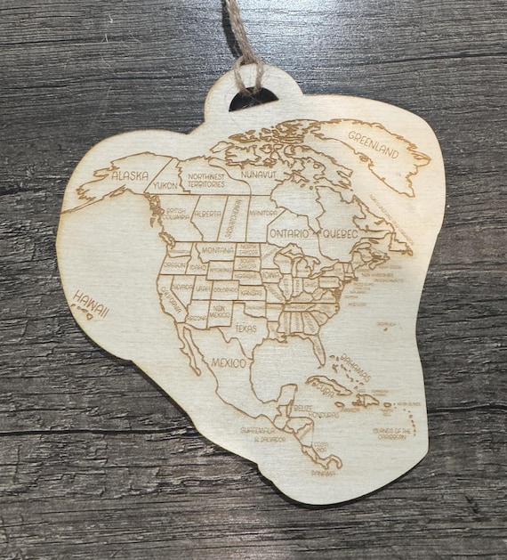 Travel North America Ornament or Magnet * Commemorative Trip Vacation Ornament * Color Your Own