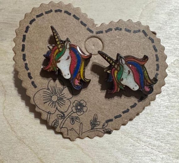 Unicorn Stud Earrings * Options and Customizations Available