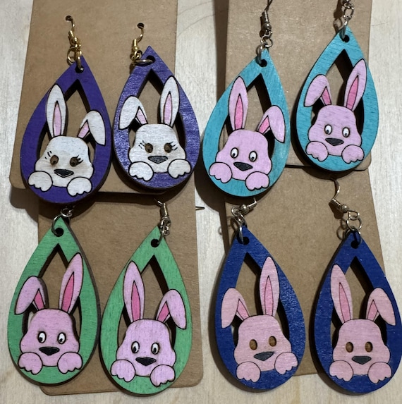 Easter Bunny Face Earrings * Options available