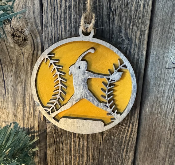Softball * Girl Baseball * Silhouette Custom Ornaments * Custom & In-Stock Options Available