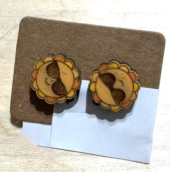 Sun with Sunglasses Stud Earrings * Options and Customizations Available
