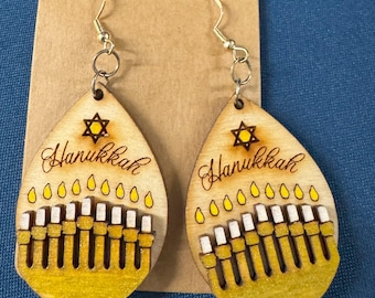 Hanukkah Menorah Earrings